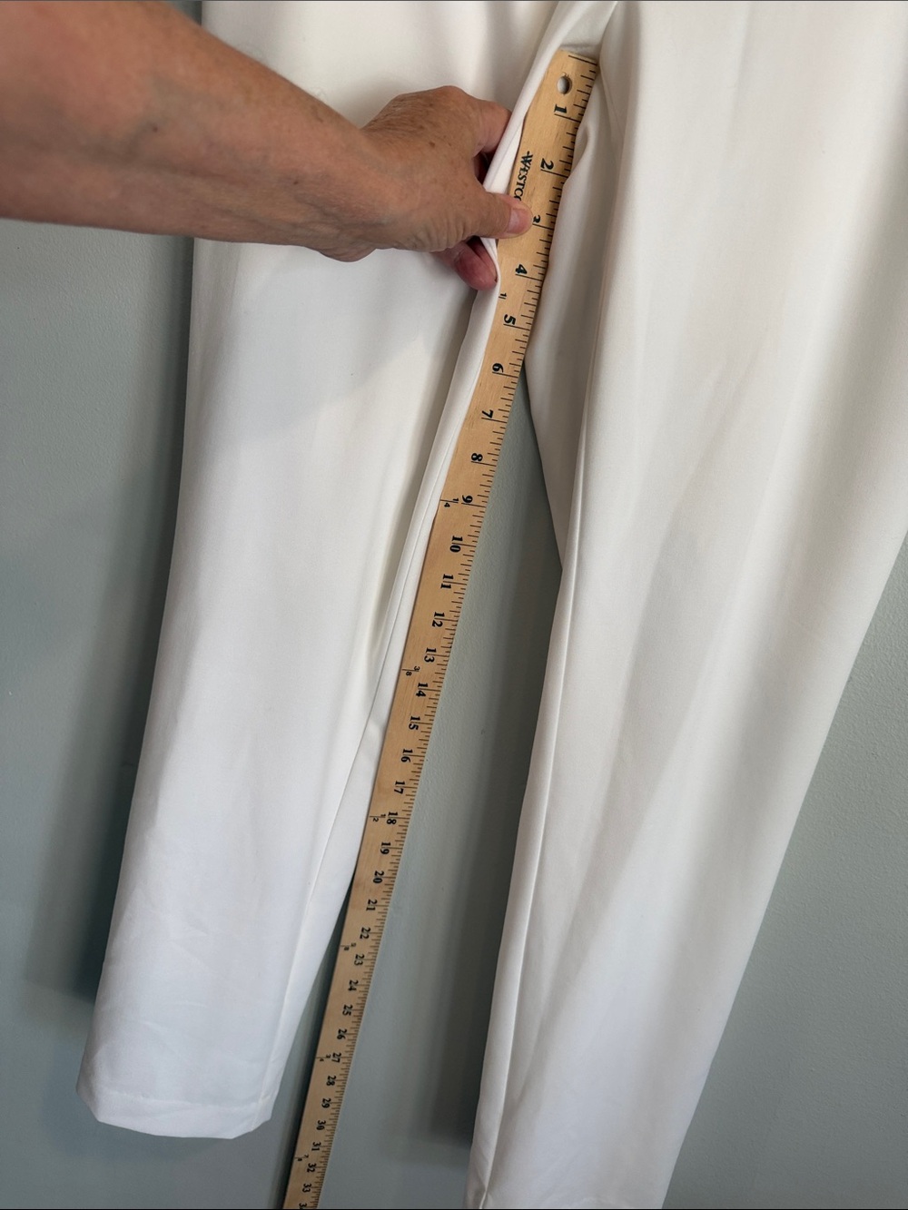 Calvin Klein White Ponte Pull-On Pants with Gold Zipper Accents - Picture 10 of 11